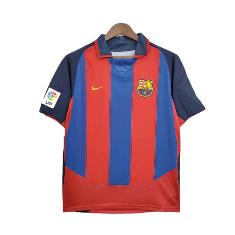 Camisa Barcelona Retrô 2003-2004 Azul e Grená - Nike1