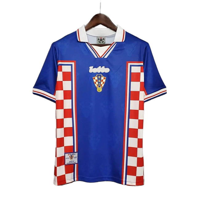 Camisa Croácia Retrô 1998 Azul, Vermelha e Branca - Lotto1