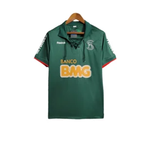 Camisa Cruzeiro II Retrô Edição Especial Palestra 2011 Torcedor Masculina - Verde e branco com patrocinio Banco BMG
