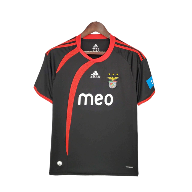 Camisa Retrô Benfica 2009-2010 - Masculina Adidas - Preta com detalhes em vermelho1