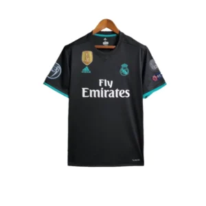 Camisa Retrô Real Madrid II 17/18 - Masculina Adidas - Preta com detalhes em verde com todos os patch