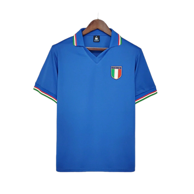 Camisa Retrô Seleção da Itália I 1982 - Masculina - Azul1