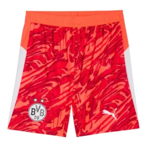 Short Borussia Dortmund Goleiro II 25/26 - Masculino Puma - Laranja e vermelho