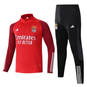 Conjunto Benfica 23/24 - Masculino Adidas - Vermelha com detalhes em branco com patrocínio