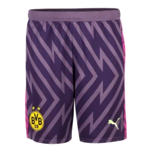 Shorts Borussia Dortmund Goleiro I 23/24 - Masculino Puma - Roxo com detalhes em rosa