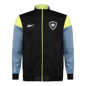 Jaqueta Corta-Vento Botafogo 24/25 - Masculina Reebok - Preta com detalhes em cinza e amarelo