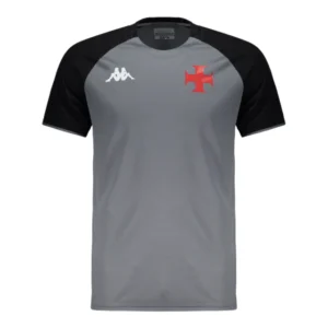 Camisa Vasco da Gama Treino 25/26 - Torcedor Kappa Masculina - Cinza e preta