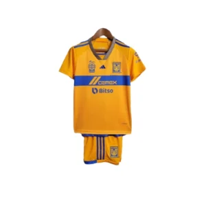 Kit Infantil Tigres I 23/24 - Adidas - Laranja com detalhes em azul