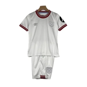 Kit Infantil West Ham II Umbro 23/24 - Branca com detalhes em vinho