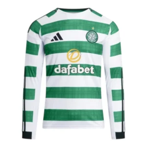 Camisa Celtic I 25/26 manga longa - Torcedor Adidas Masculina - Branca e verde