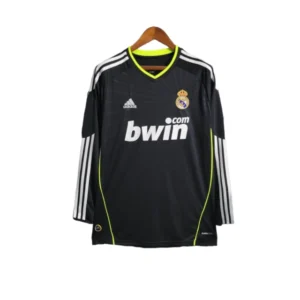 Camisa Retrô Real Madrid II 2010/2011 manga longa - Masculina Adidas - Preta com detalhes em branco e amarelo
